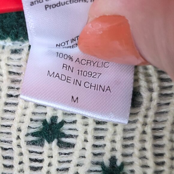 Elf Santa I Know Him Men's Green Christmas Sweater Size Medium - Picture 3 of 4